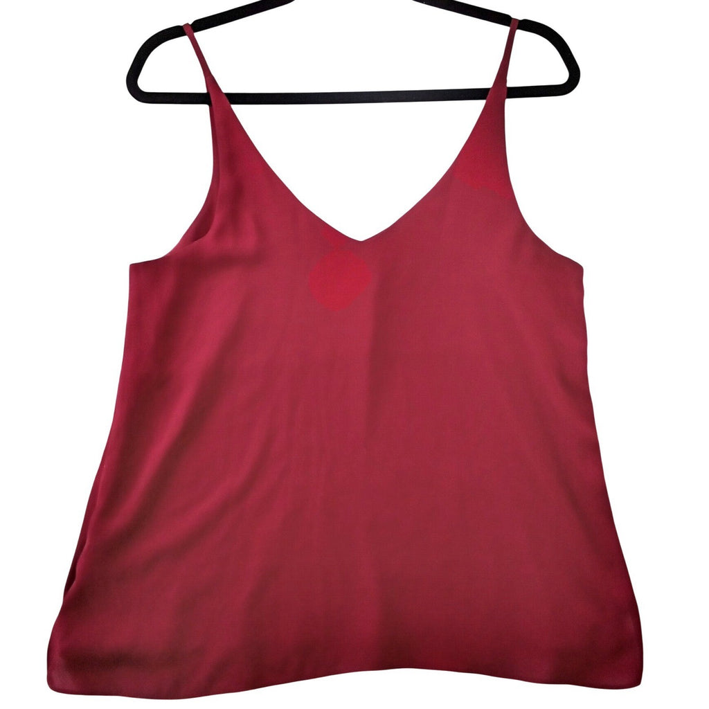 Topshop Womens Burgundy Wine V-Neck Spaghetti Strap Camisole Tank Top Size 6