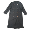 Classic Double Breasted Trench Coat Black Long Sleeve Belted Collar