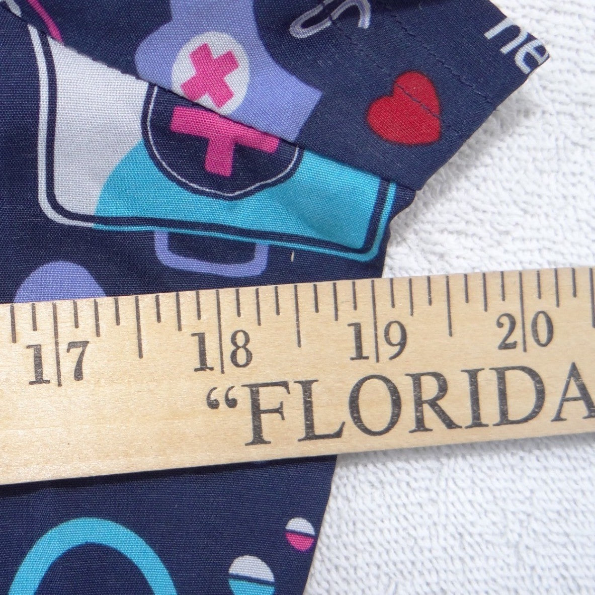 Koi Basics Womens XS Navy Blue Medical Print V-Neck Scrub Top Nurses Hero