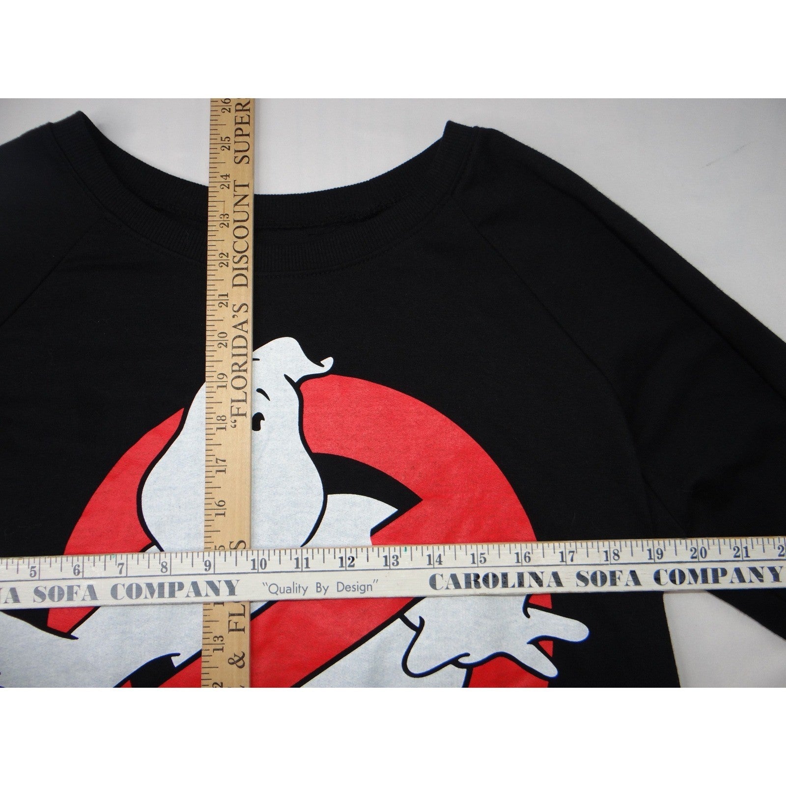Ghostbusters Womens Black Long Sleeve Crewneck Sweatshirt L Large Ghost Logo