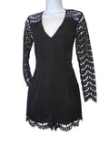 Adelyn Rae Elegant Black Lace Romper - XS