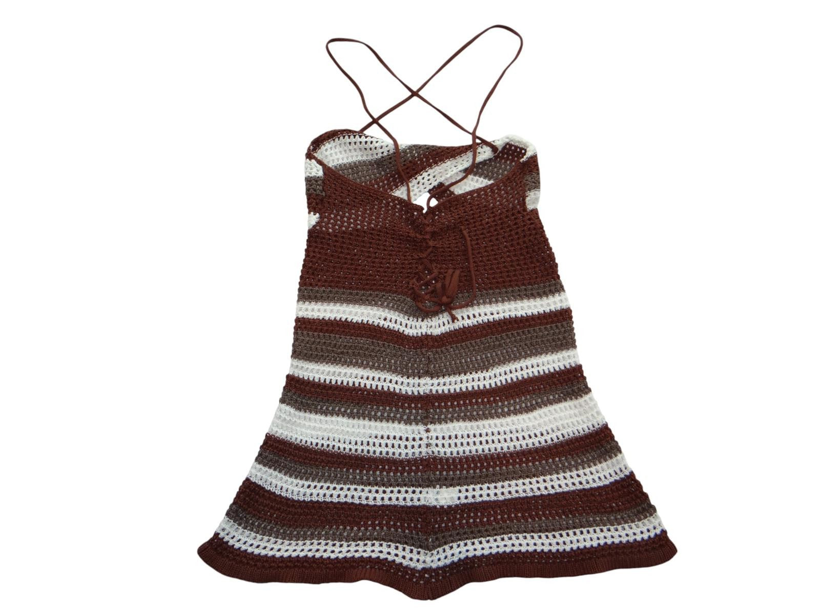 Handmade Crochet Striped Summer Dress