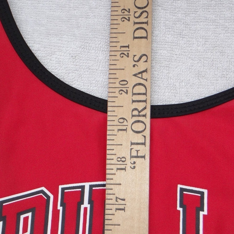 NBA Chicago Bulls Bodysuit Swimsuit Red High Cut Scoop Back Womens Medium