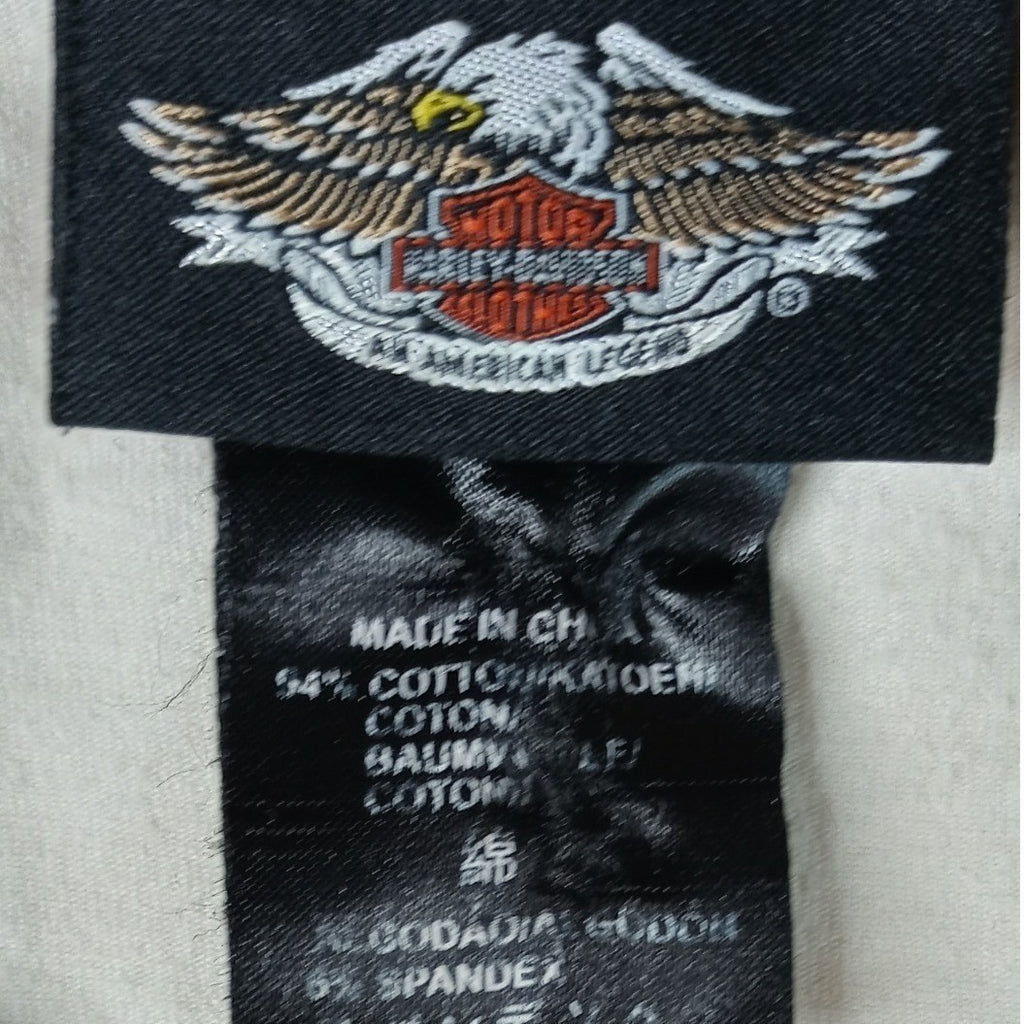 Harley Davidson Motorcycles Women's Orange White Quarter Zip Shirt