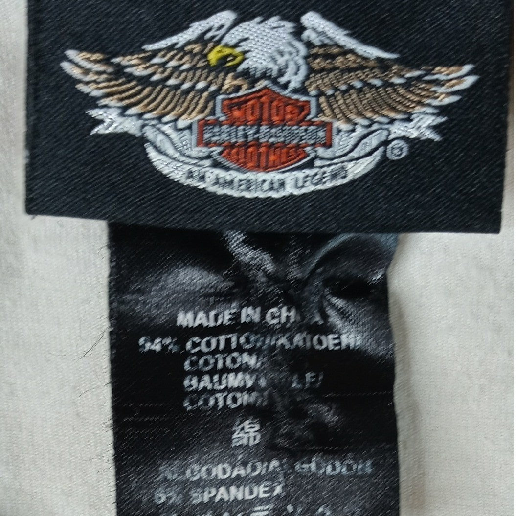 Harley Davidson Motorcycles Women's Orange White Quarter Zip Shirt