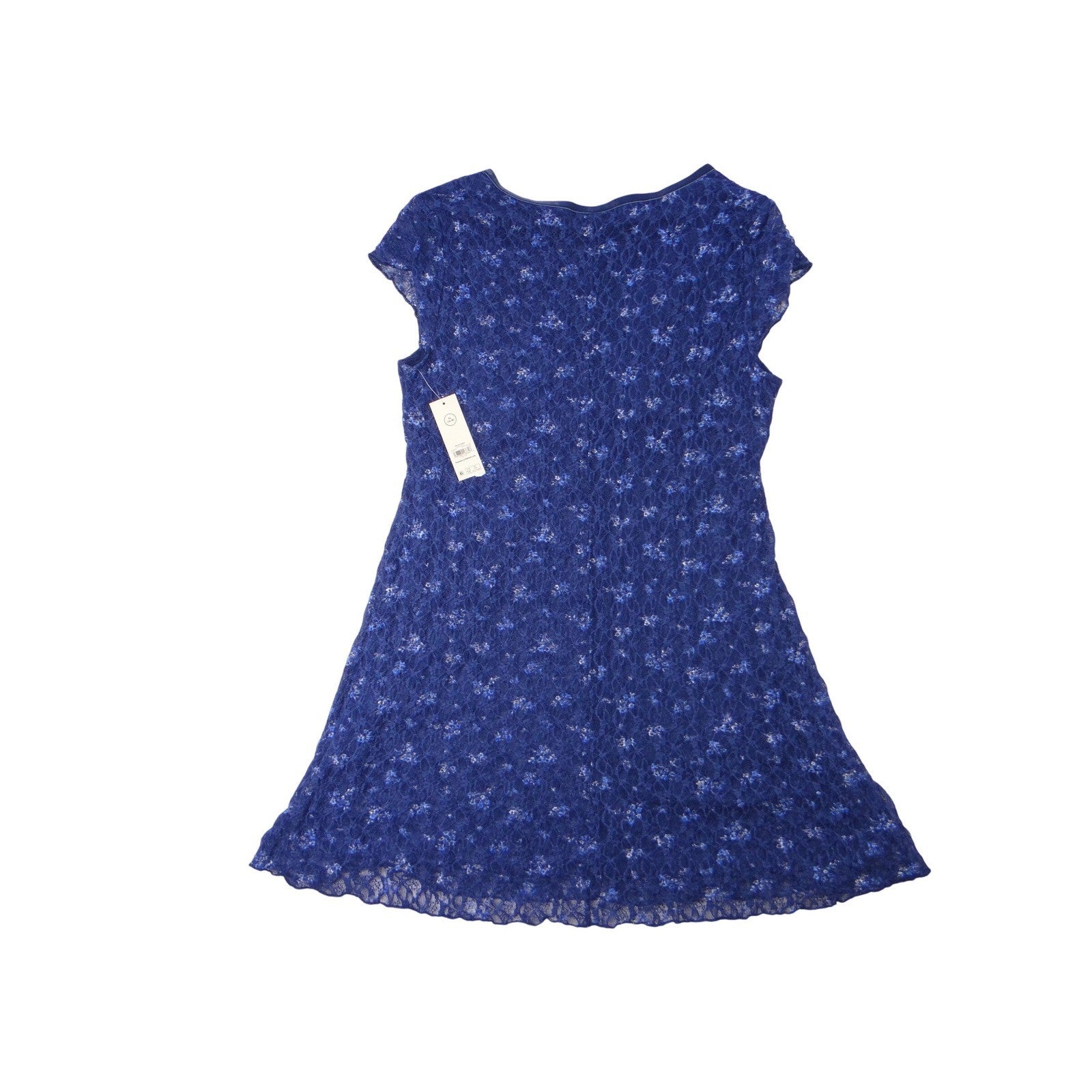NWT-No Boundaries Kids Blue Floral Lace Cap Sleeve V Neck Dress Size XL 16 18