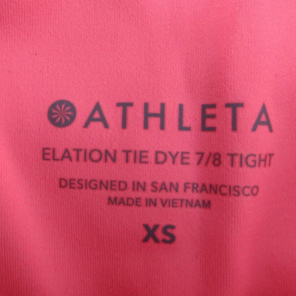 Athleta Elation Tie Dye 7/8 Tight Leggings Womens XS Multi Color High Rise