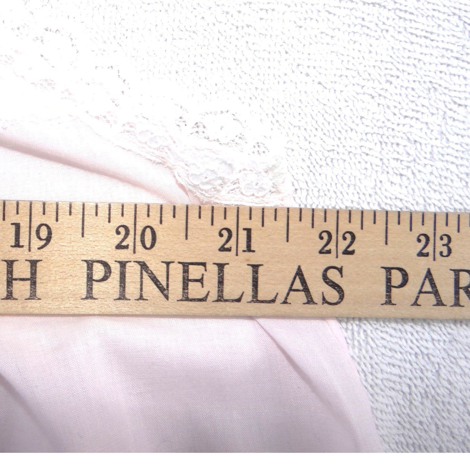 Katz Vintage Pink Lace Trim Nightgown Sleeveless Square Neck USA Made Large