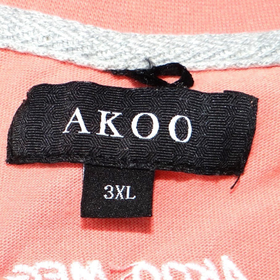 AKOO Coral Graphic Embroidered TShirt Skull Roses Raven Tropical Tour Size 3XL