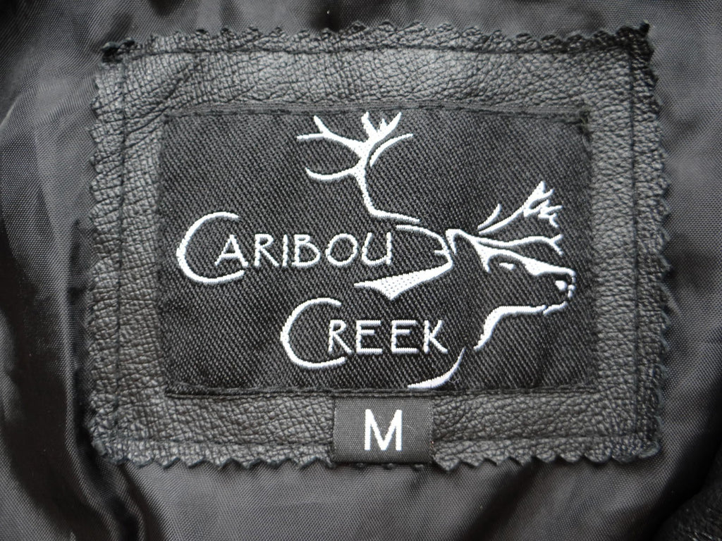Men's Black Leather Jacket Medium Caribou Creek