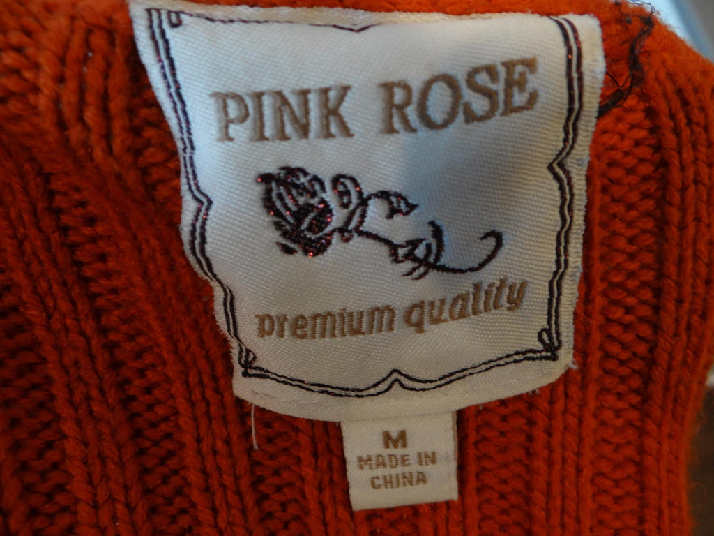 PINK ROSE Stylish Cable Knit Dress - Warm Orange