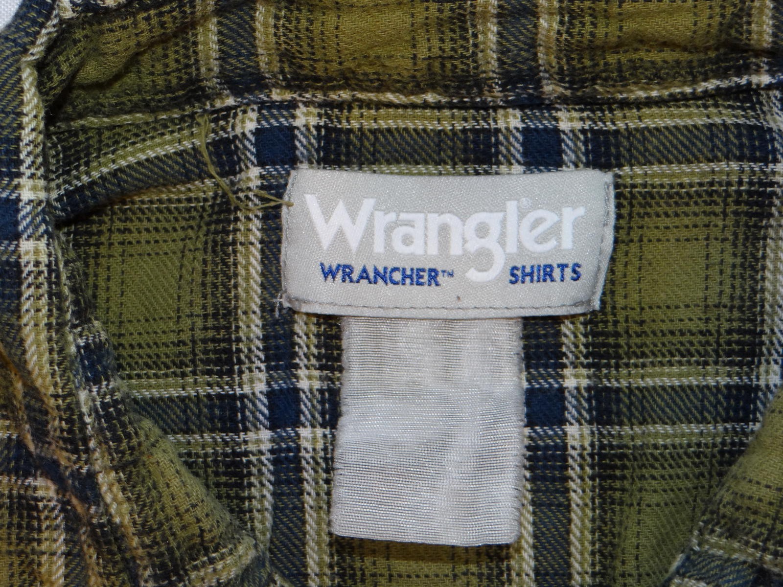 Men's Olive Green Plaid Casual Shirt with Snap Buttons
