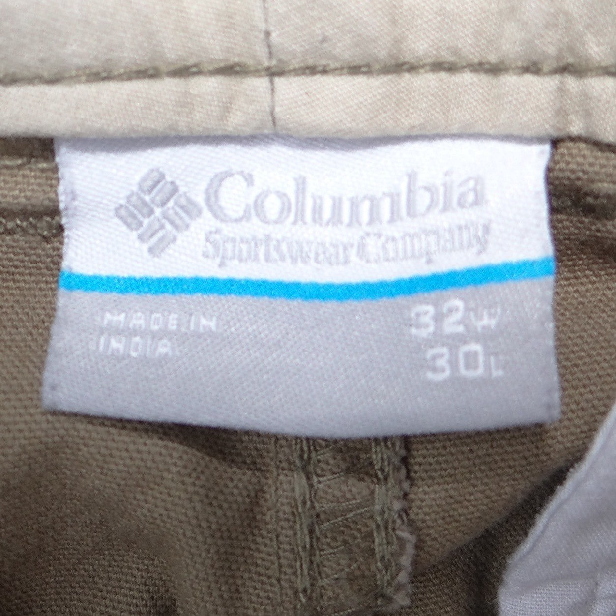 Columbia Mens Tan Khaki Canvas Utility Hiking Pants Straight Leg 32x30