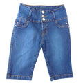 Silver Diva Womens Y2K High Waist Bermuda Denim Shorts Dark Wash Braided Size 7
