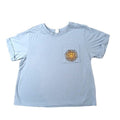 Coastal Dreamer Smiley Sun Pocket Graphic T Shirt Blue Size Small Short Crop