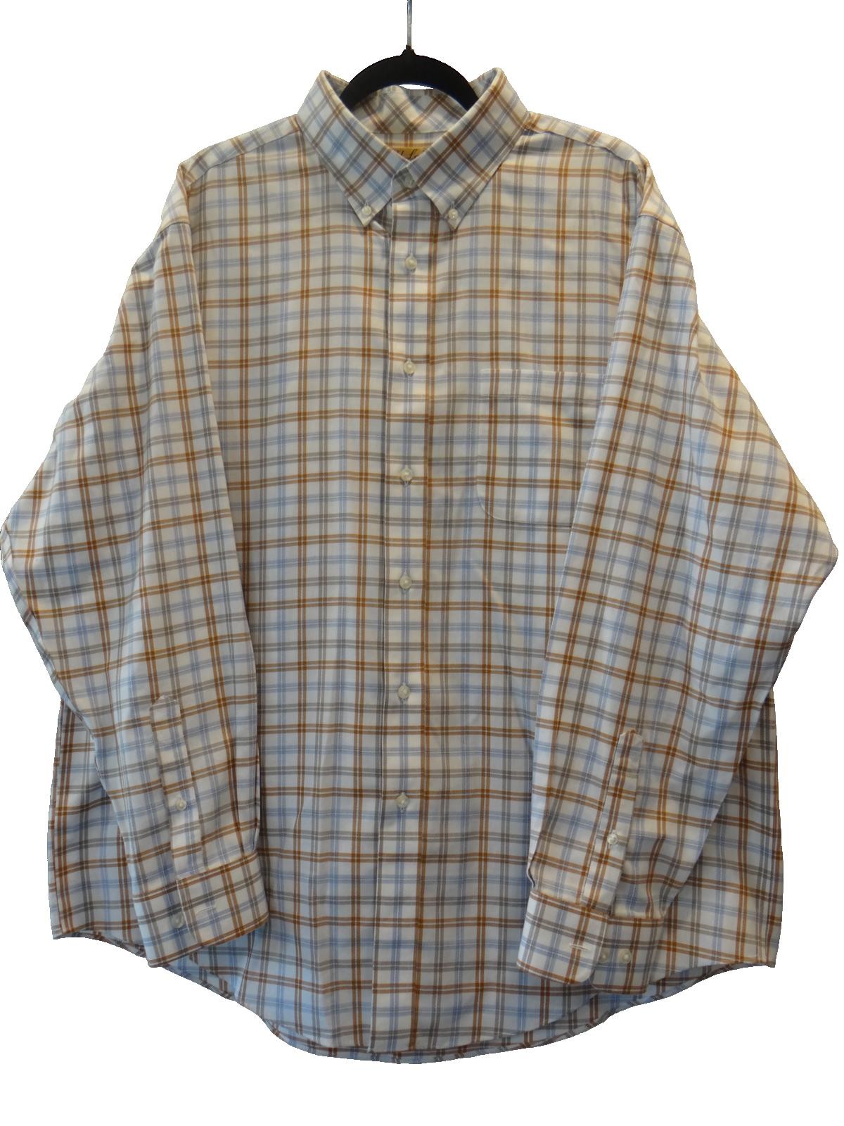Roundtree & Yorke Men's Casual Button-Down Plaid Shirt