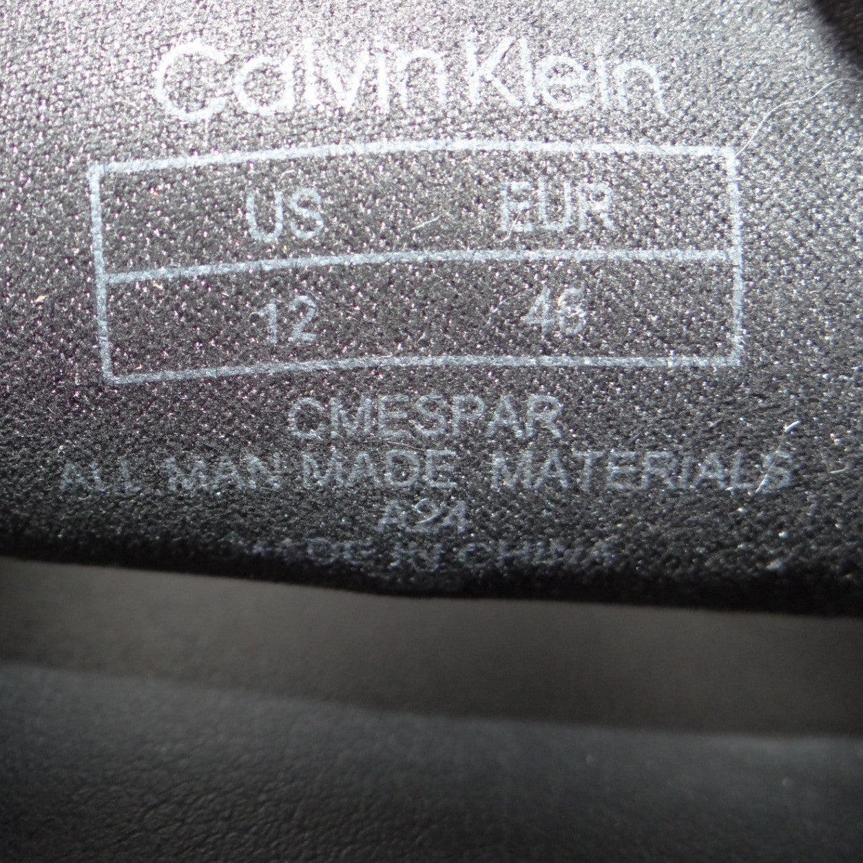 Calvin Klein Mens Black Micro Perforated Slide Sandals Size 12 US 46 EUR