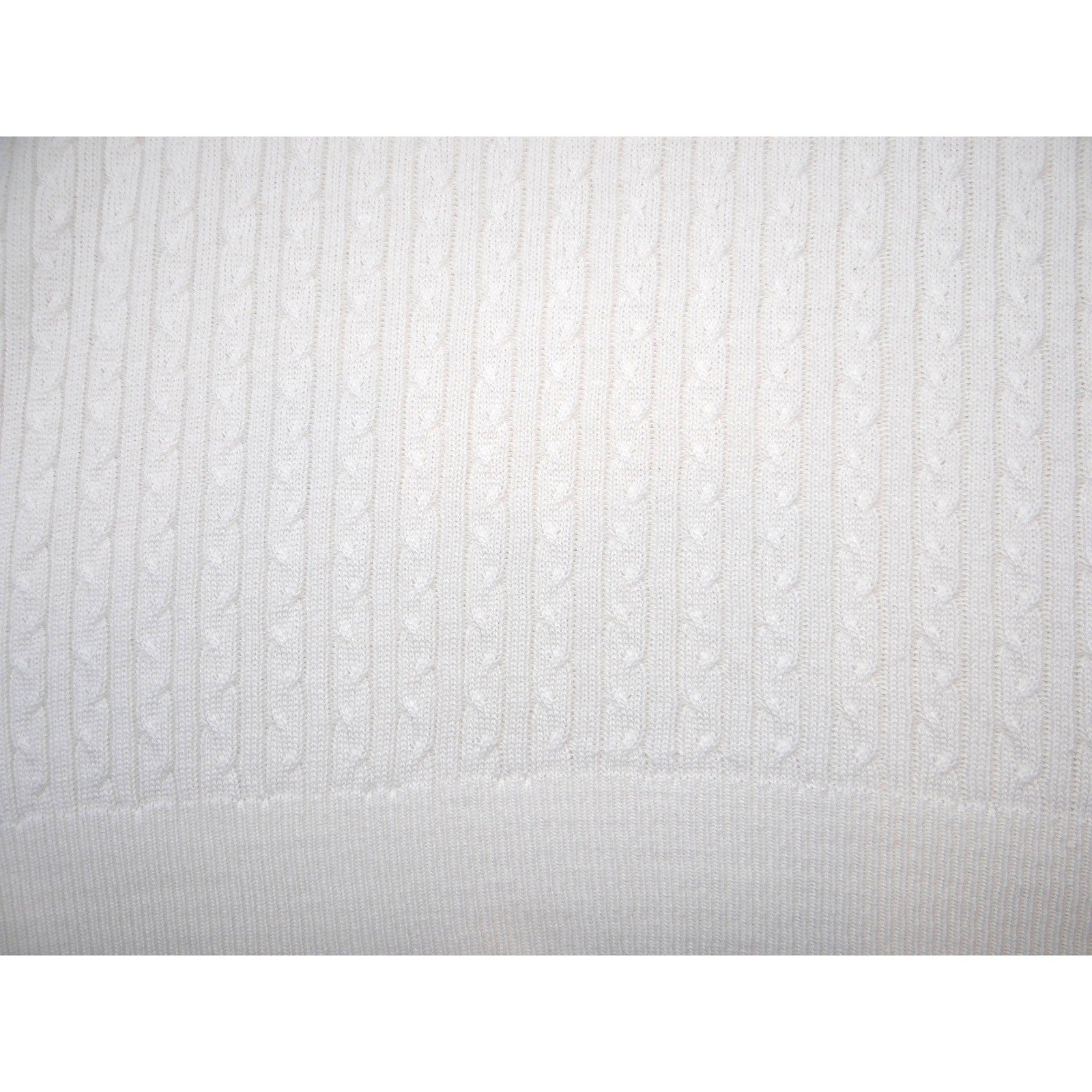 Alfred Dunner Women's White Cable Knit Short Sleeve Sweater Top Sz M Made in USA