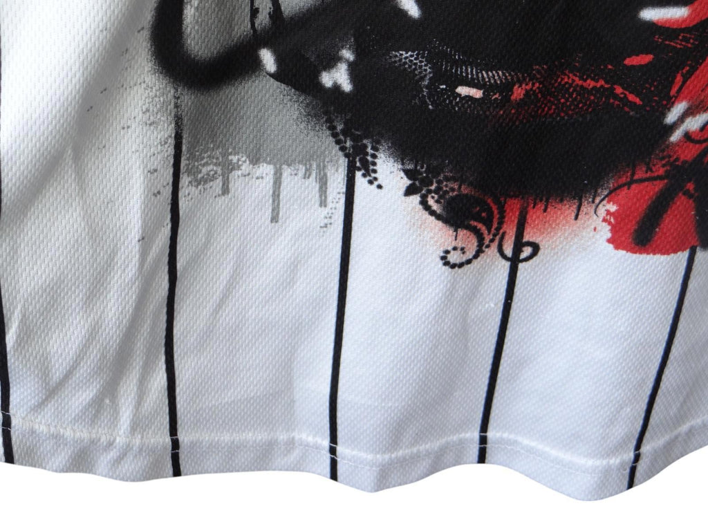 Y2K - VINTAGE Aaliyah Graphic Baseball Jersey - White & Black - Small