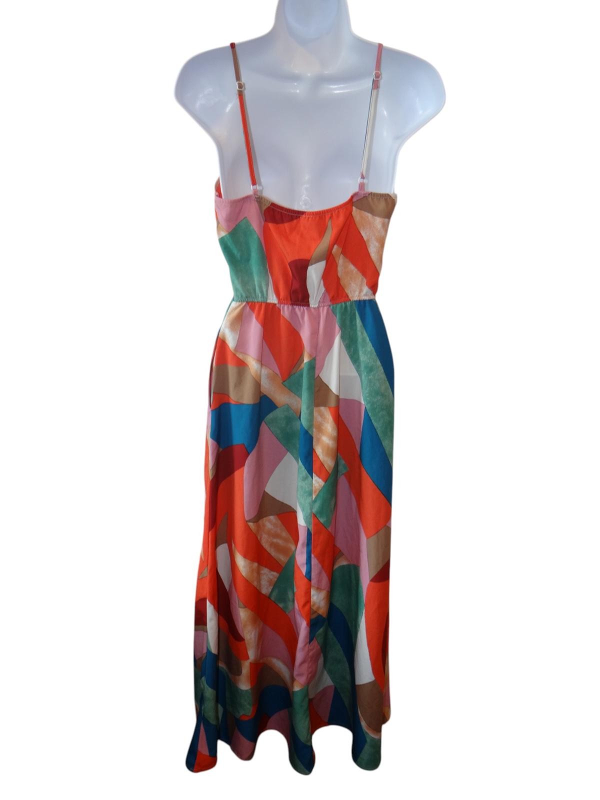 Colorful Abstract Pattern Maxi Dress - Size XS