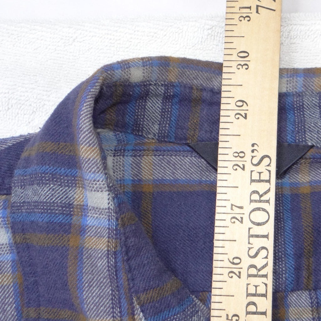 Eddie Bauer Mens Large Blue Plaid Flannel Button Up Shirt Long Sleeve Gorpcore