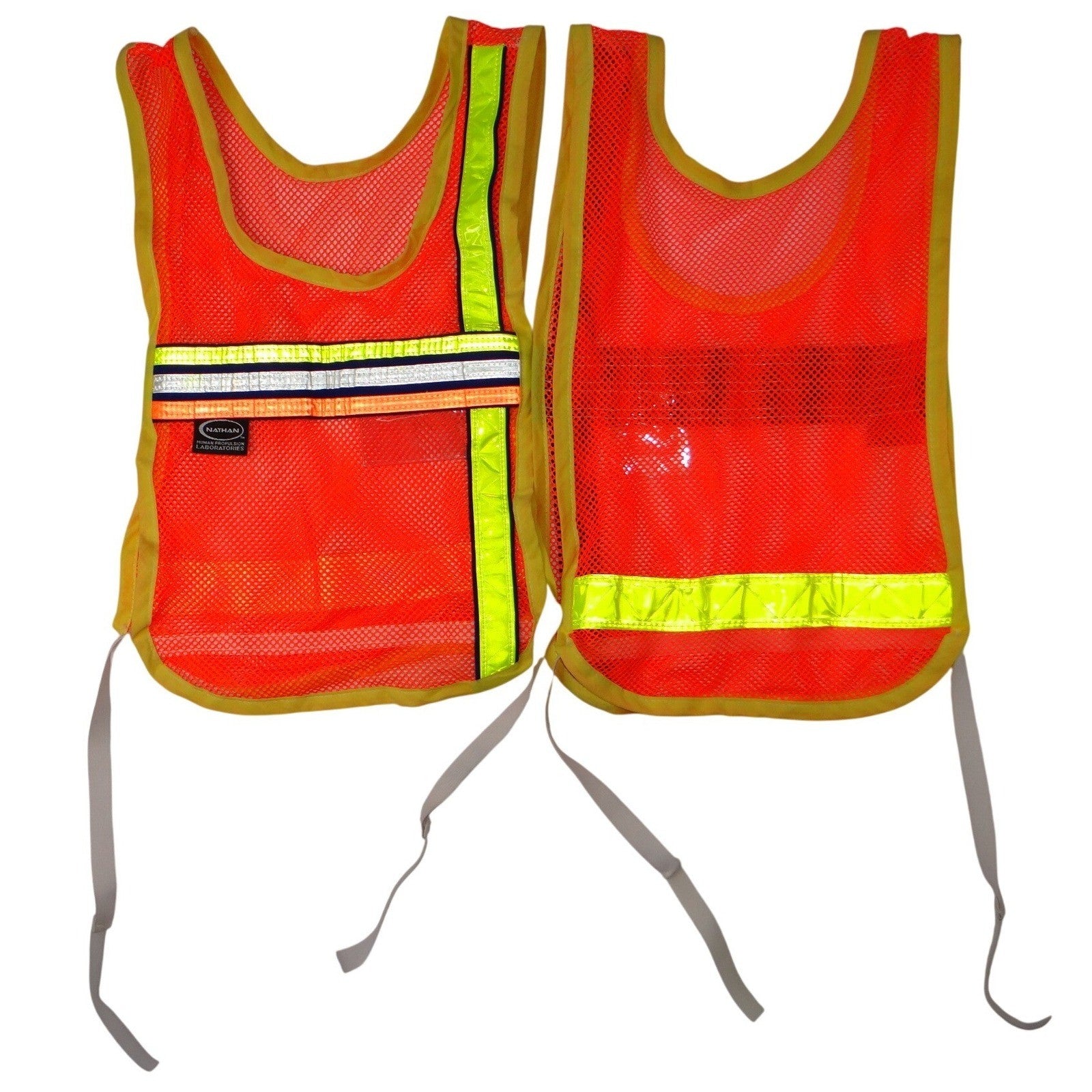 Kids Safety Vest High Visibility Orange Mesh Reflective Tie Closure Set of 2