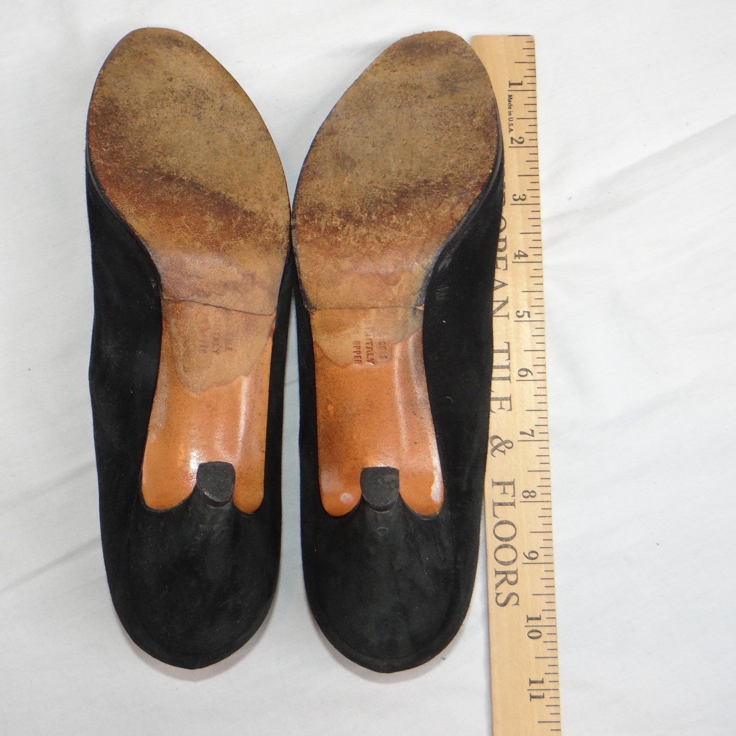 Black Suede Pumps Classic Pointed Toe High Heel Shoes Size 9AA