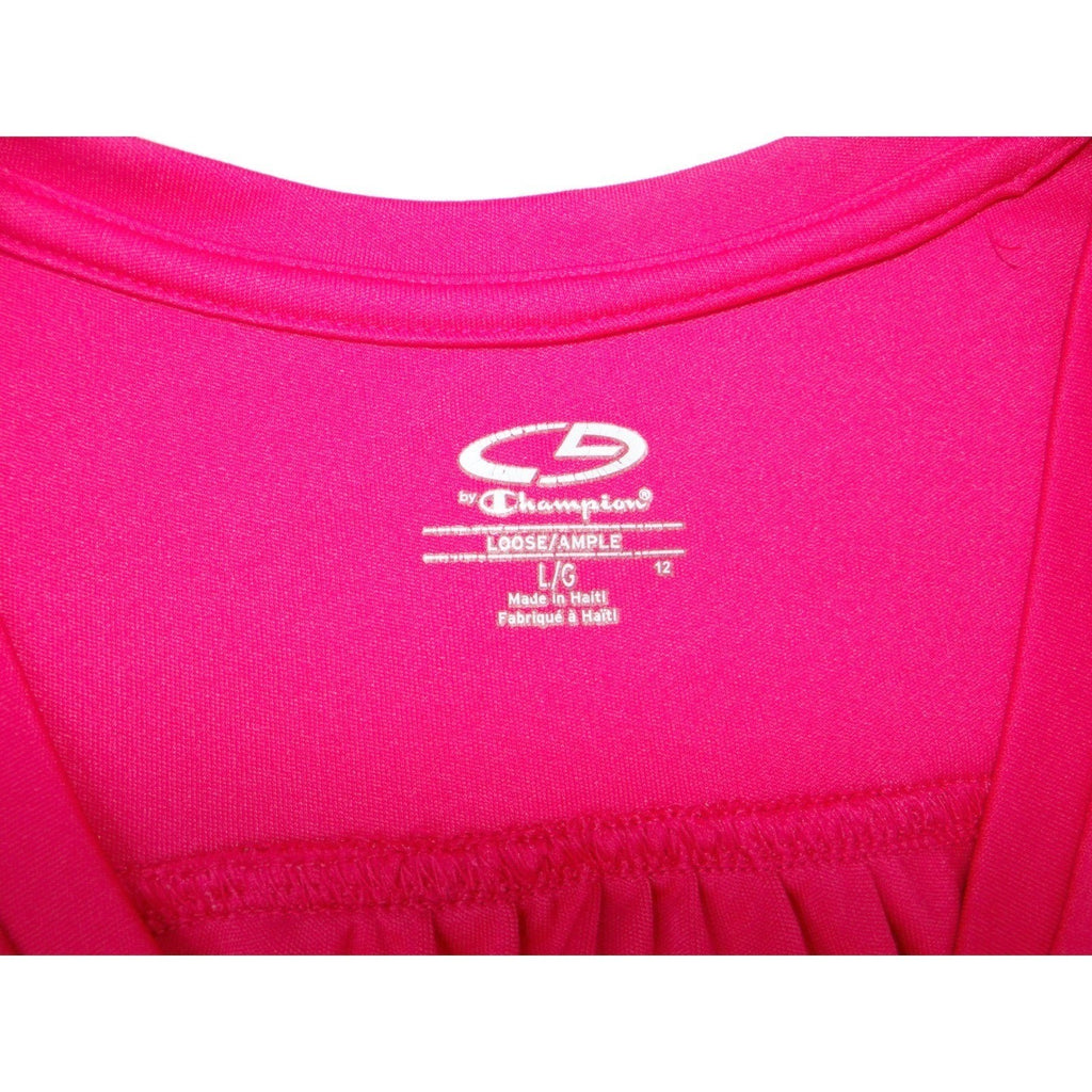 Champion Dark Pink V Neck Sleeveless Athletic Tank Top Size L G Loose Fit