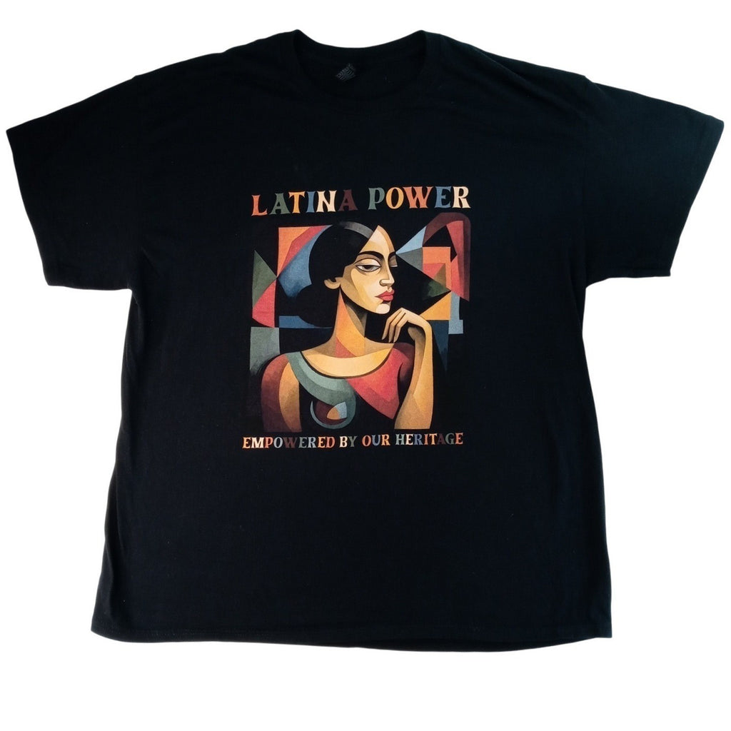 Latina Power Graphic T-Shirt XL Black Gildan Heavy Cotton