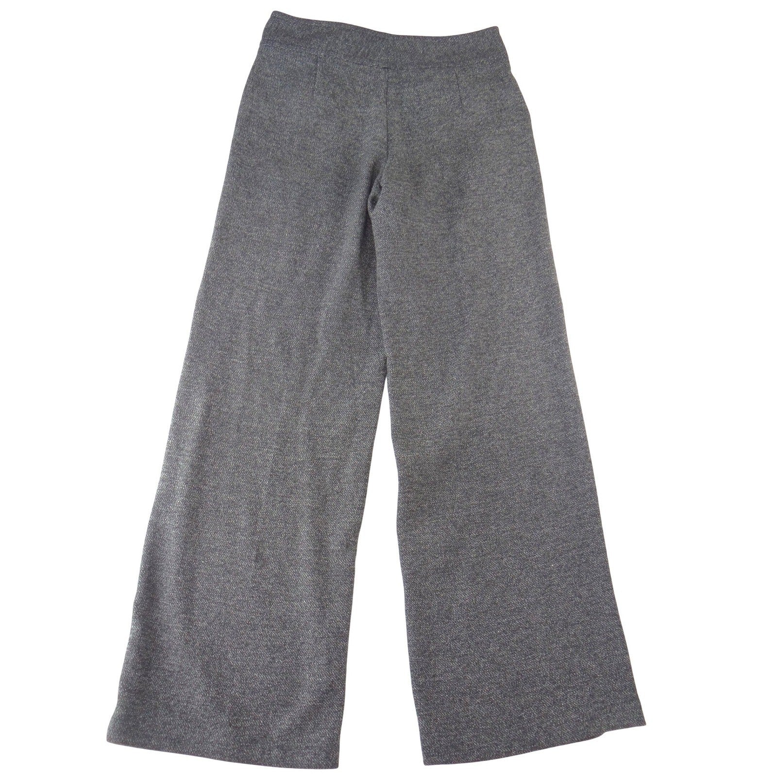 MSSP Max Studio Gray Wide Leg Trousers High Rise Button Detail Pants Size 8