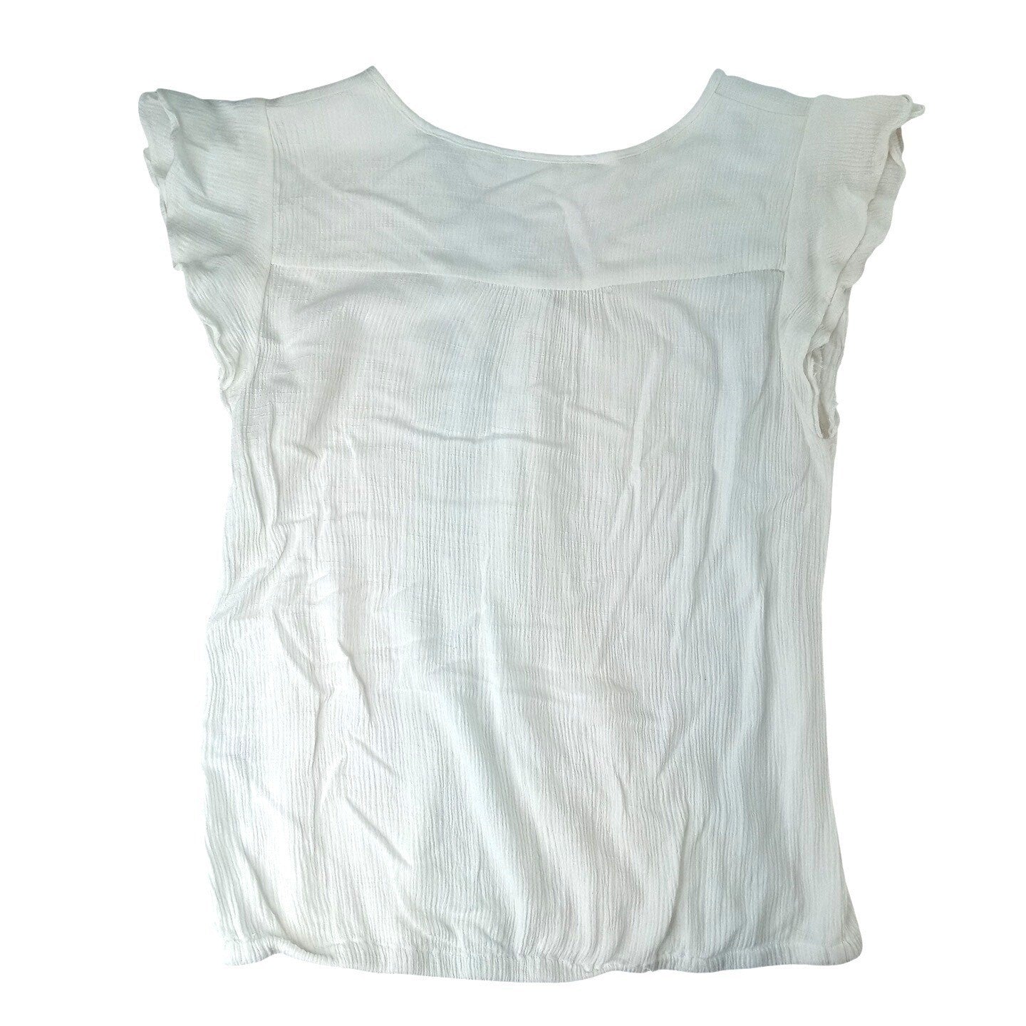 7th Avenue Design Studio New York Company White V Neck Flutter Sleeve top Size S