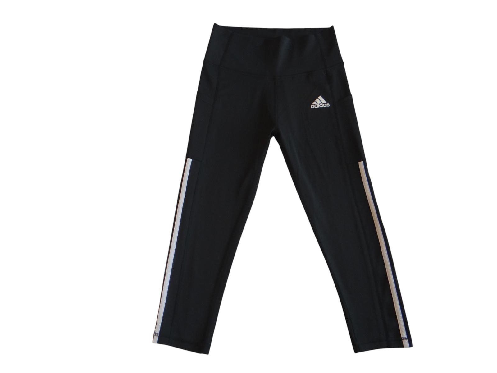 Adidas Women's Performance Leggings - Black with Stripes