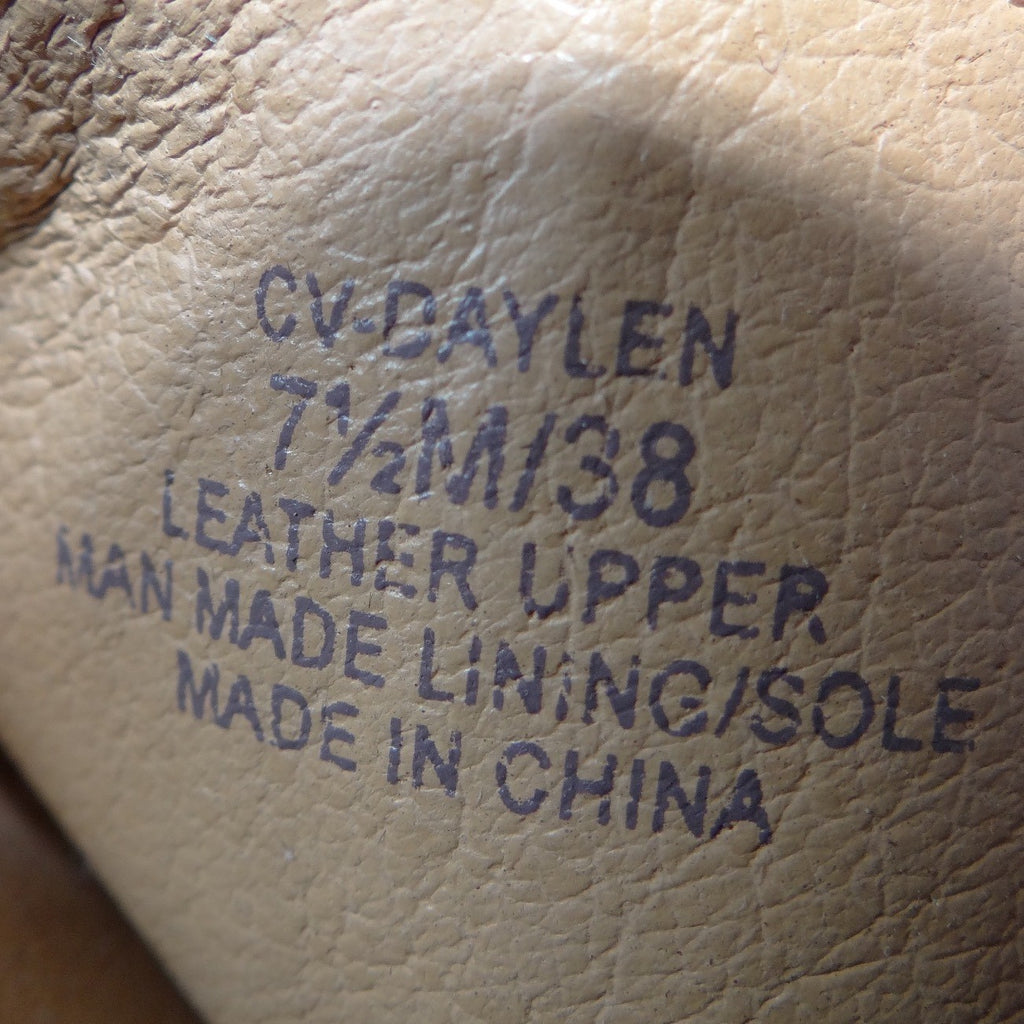 Crown Vintage Daylen Black Leather Espadrille Platform Wedge Sandals Womens 7.5