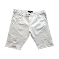 Men's White Distressed Denim Shorts