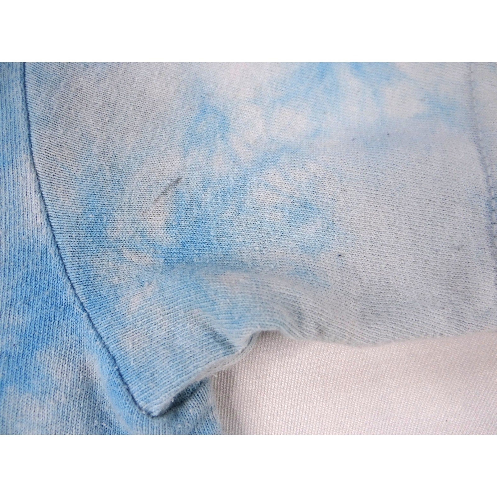 Gildan Tie Dye Mushroom Trippy Graphic Tee Shirt Blue White Size Medium