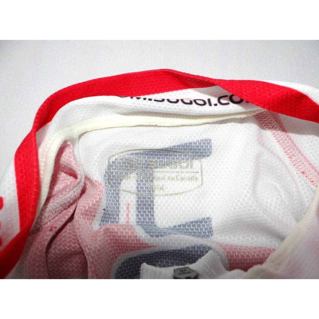 SUGOI Men's Cycling Jersey Short Sleeve Red White Cynergy Cycles Performance Fit