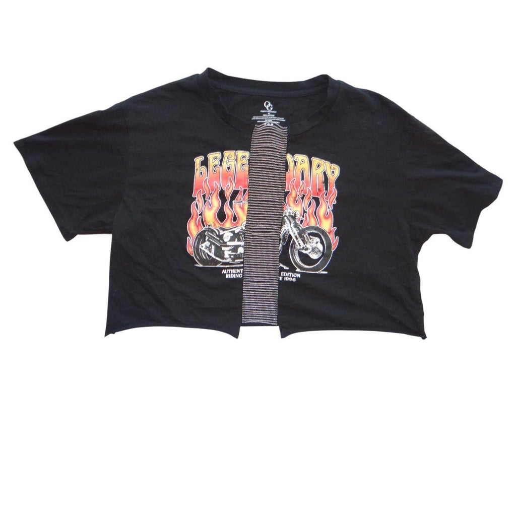 Legendary Motorcycle Graphic Crop Top - Vintage Style