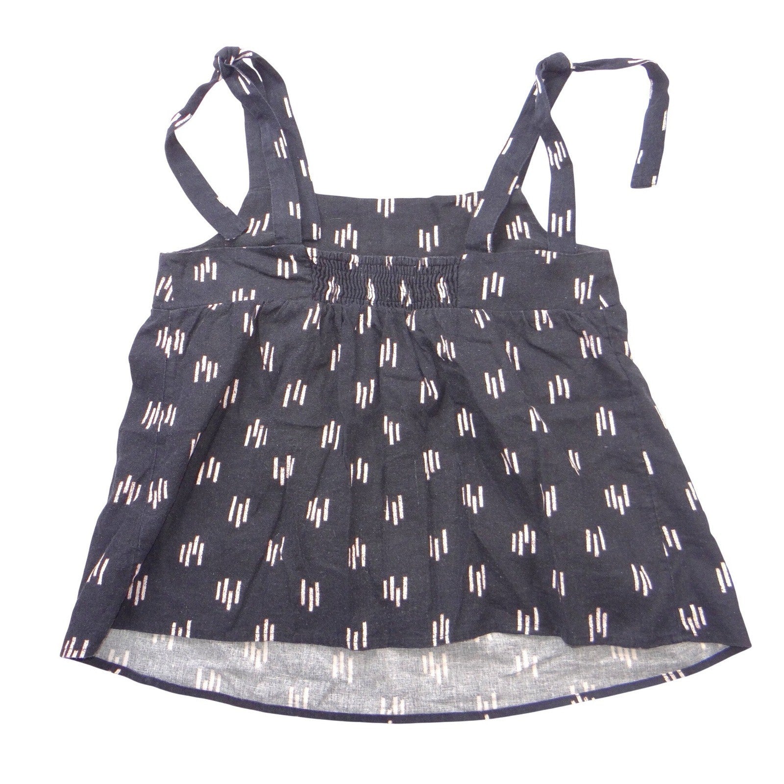 Sonoma Goods For Life Womens Medium Tie Shoulder Dash Print Camisole Top Black