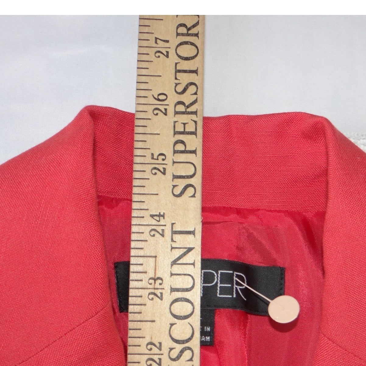 NWT-Kasper Womens Red Two Button Blazer Suit Jacket Notched Lapel Size 4