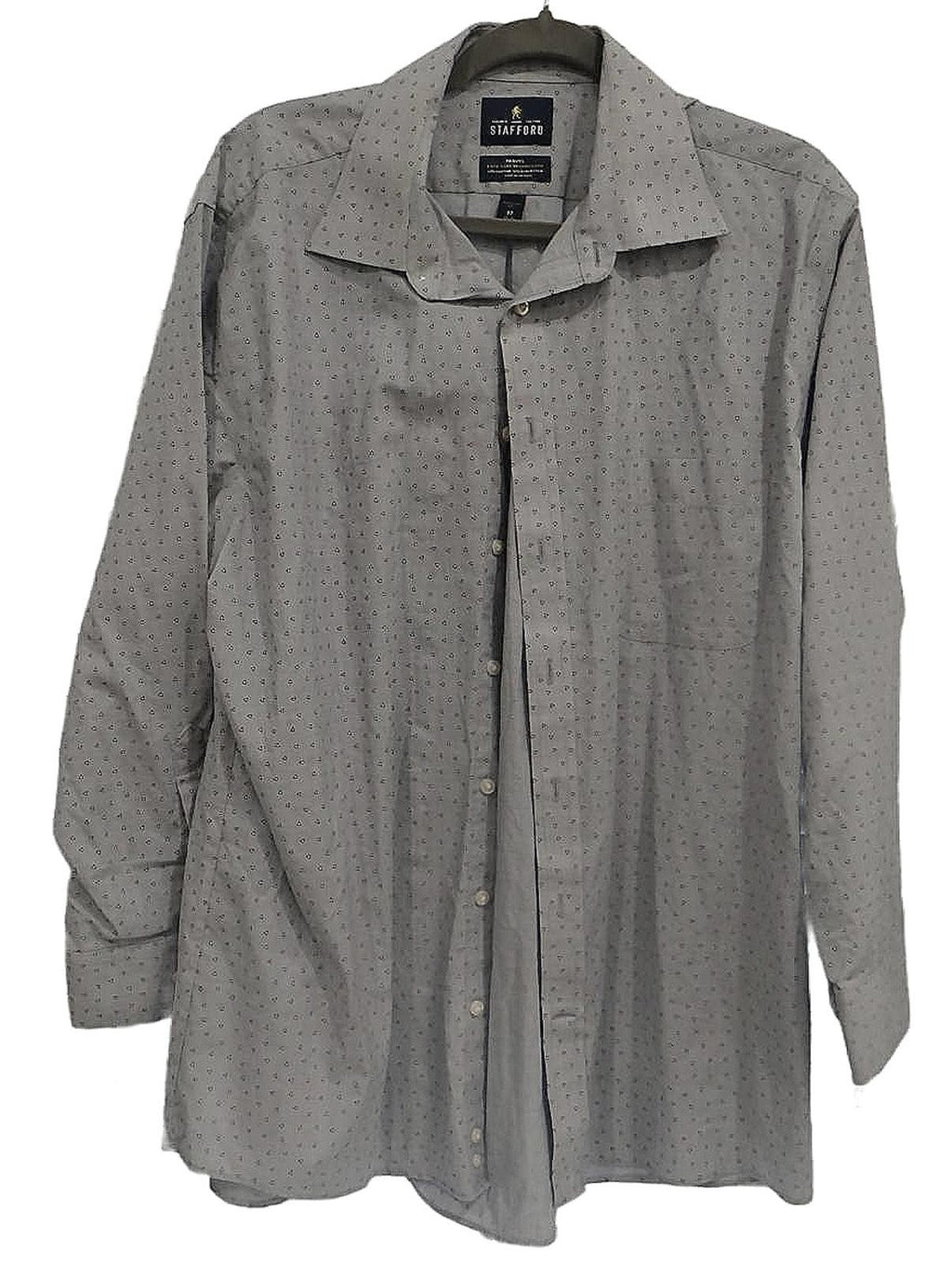 Stafford Men's Travel Shirt - Easy-Care Broadcloth - Size 17
