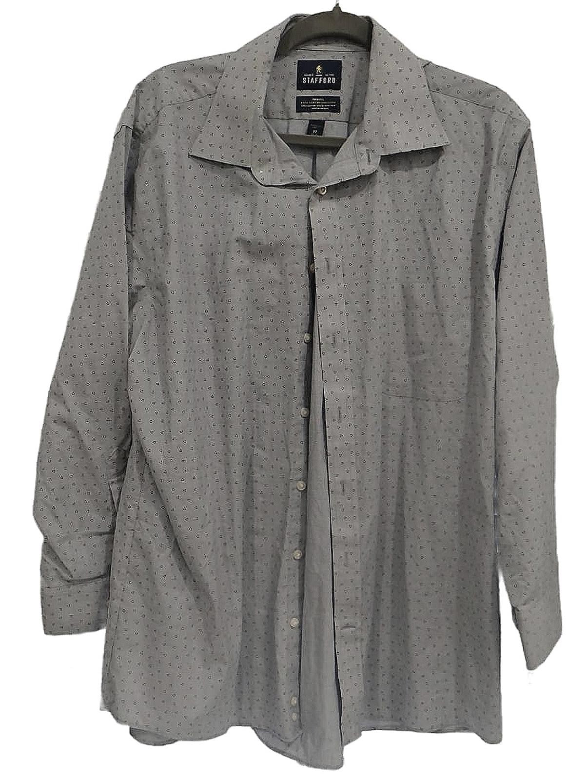 Stafford Men's Travel Shirt - Easy-Care Broadcloth - Size 17
