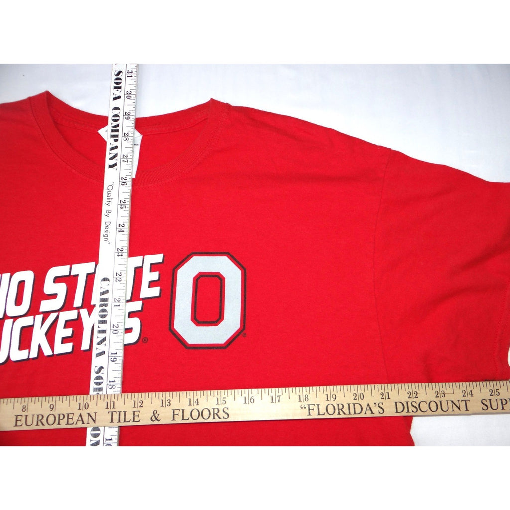 Ohio State Buckeyes Red Heavy Cotton T Shirt Mens Size XL