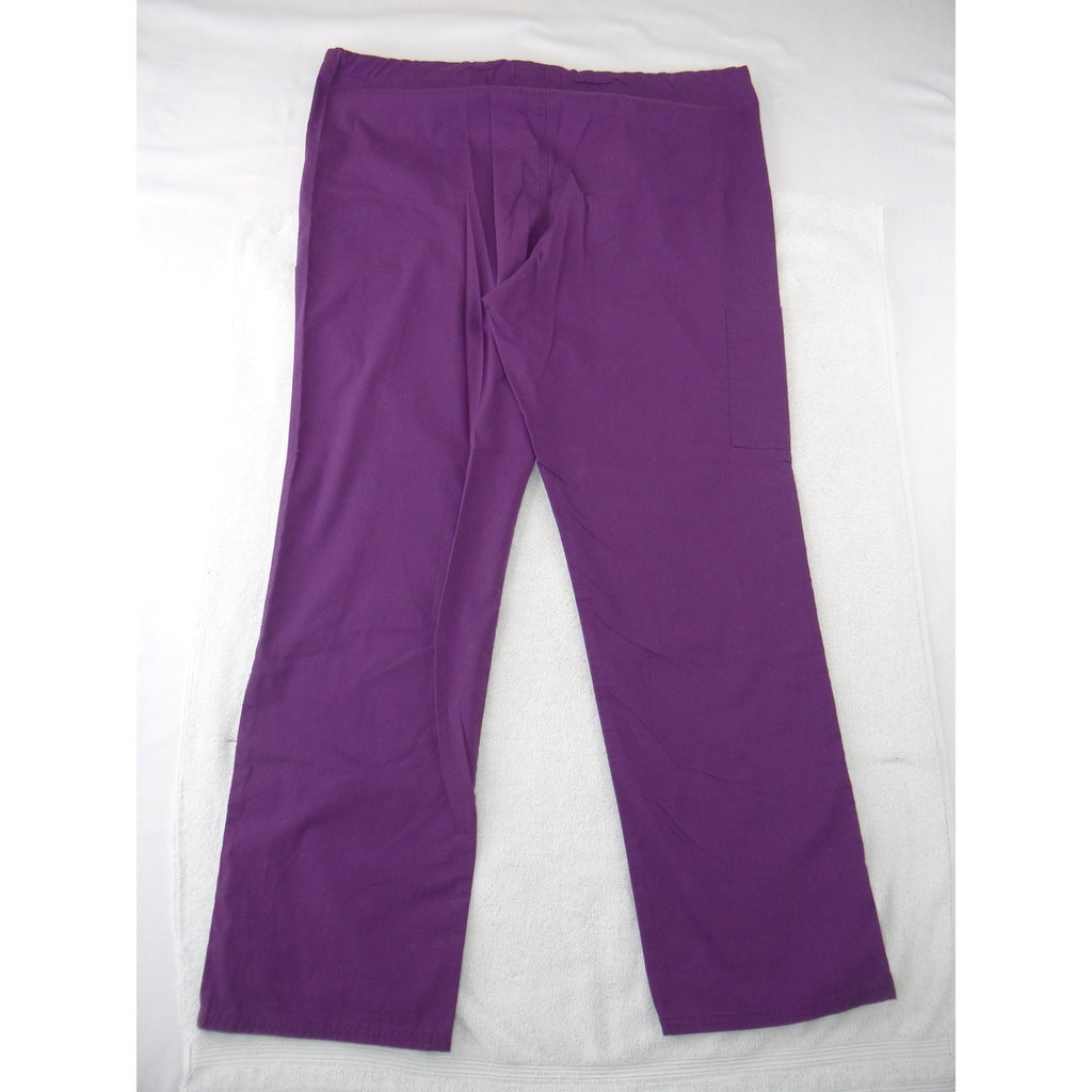 Scrubstar Womens Purple V-Neck Scrub Set Top and Cargo Pants Medium 33782
