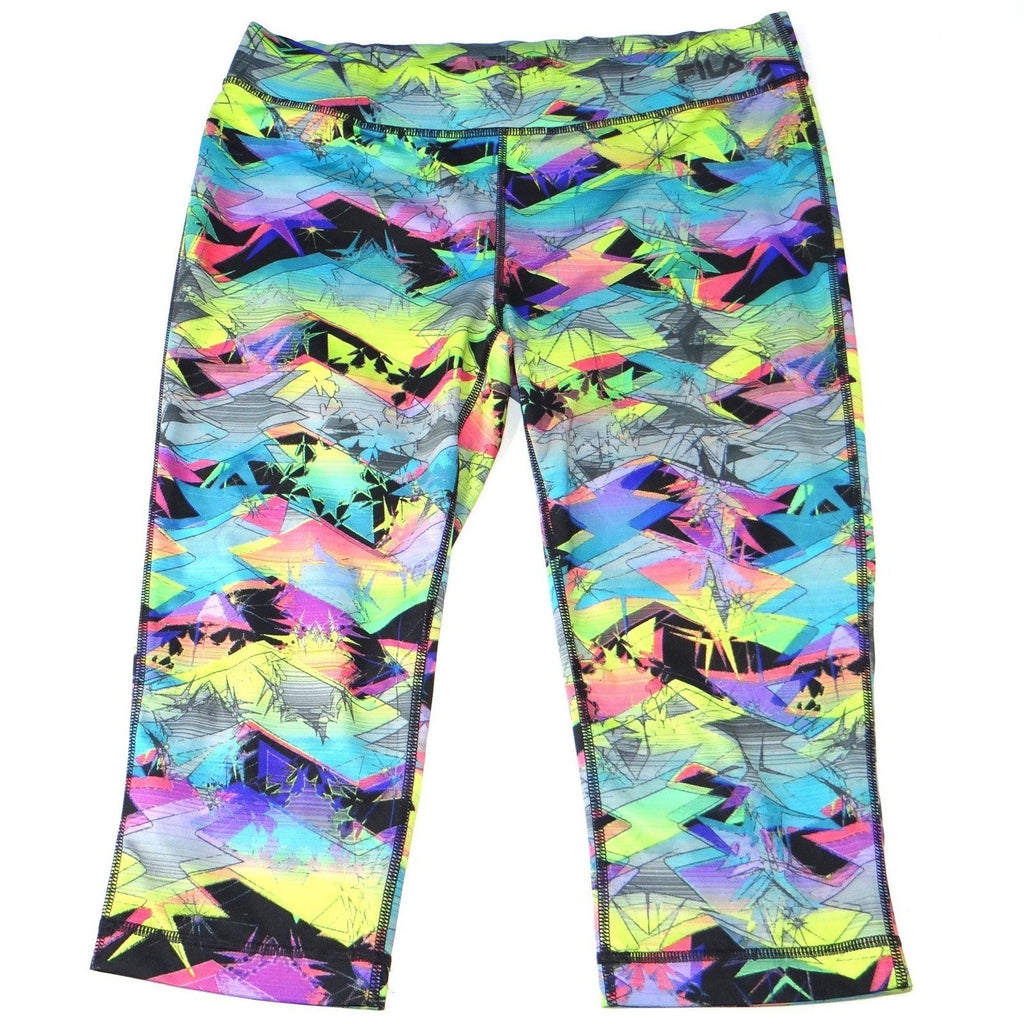 FILA Sport Women's Multi Color Geometric Print Capris Leggings Activewear Size M