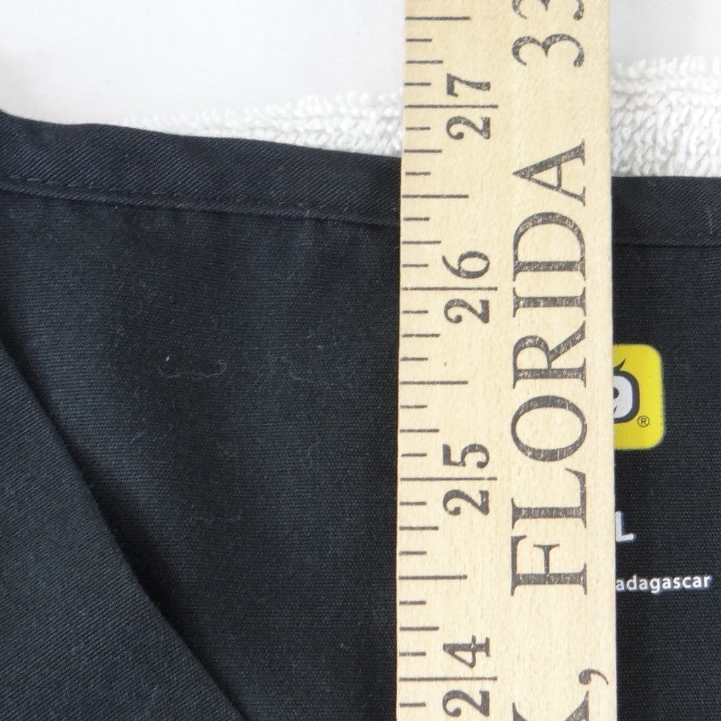 Koi Womens XL Black V-Neck Short Sleeve Medical Scrub Top Front Pockets