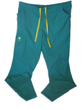 WonderWink Teal Women's Scrub Pants with Yellow Drawstring, Size XL