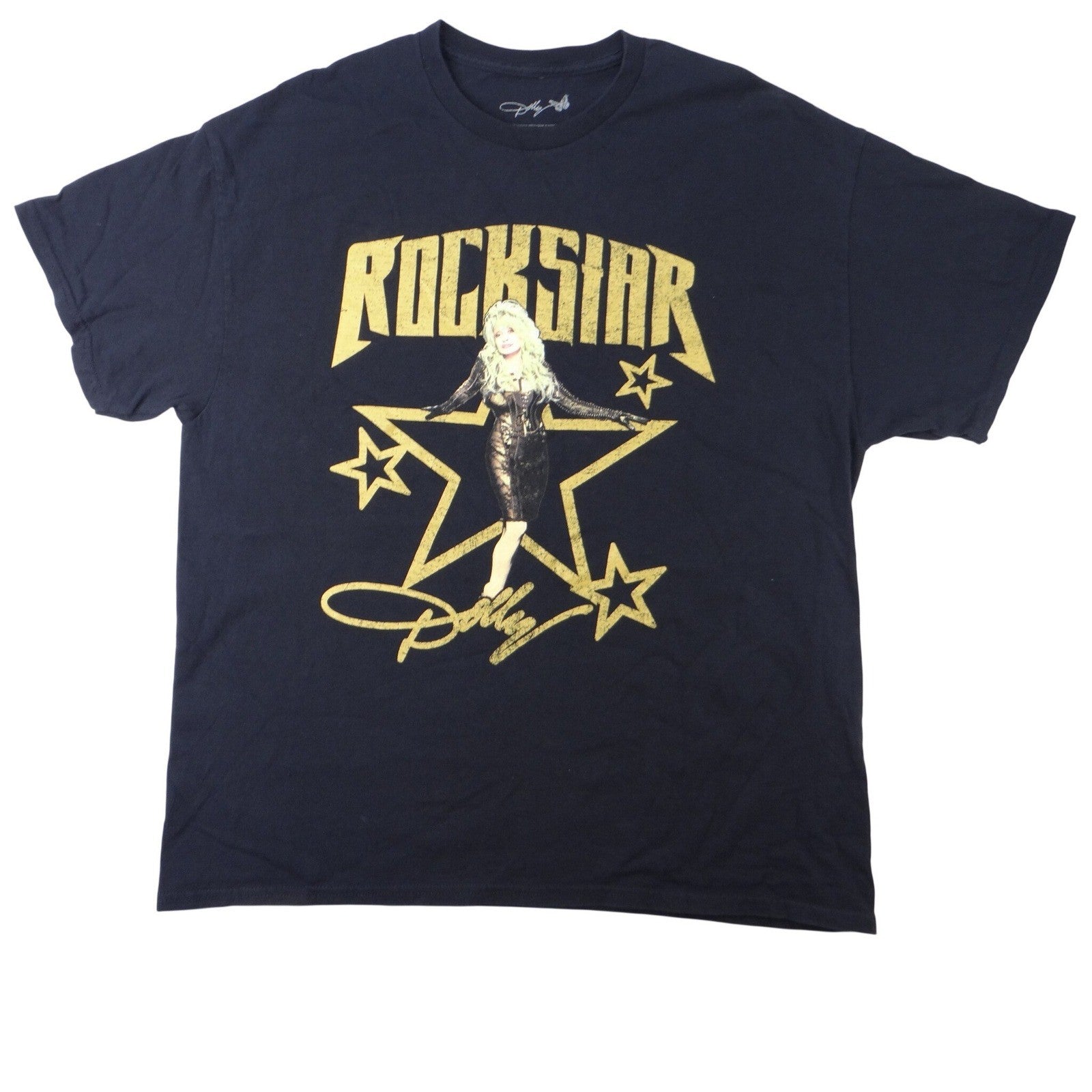 Dolly Parton Rockstar Graphic Merch Black T Shirt Black X Large Womens