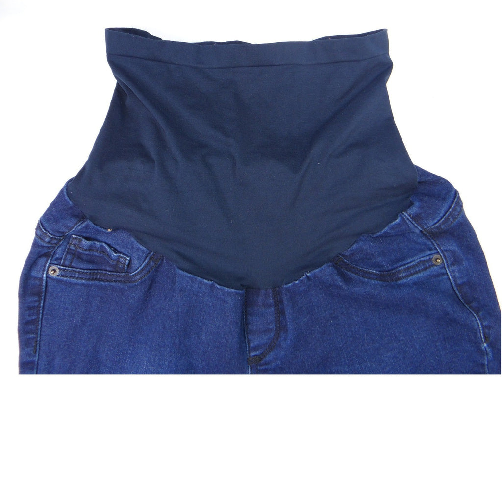 Indigo Blue Maternity Jeans Dark Wash Stretchy Full Panel Skinny Leg Size M/L