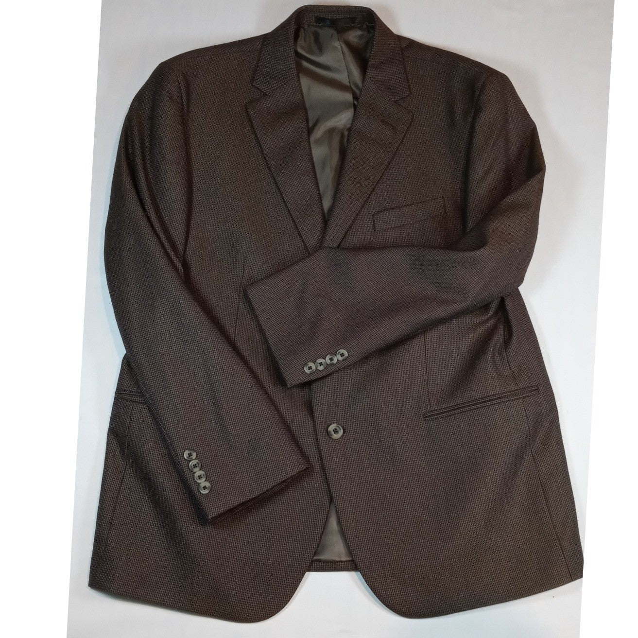 Geoffrey Beene Men's Brown Textured Blazer Jacket Classic Fit Business Casual