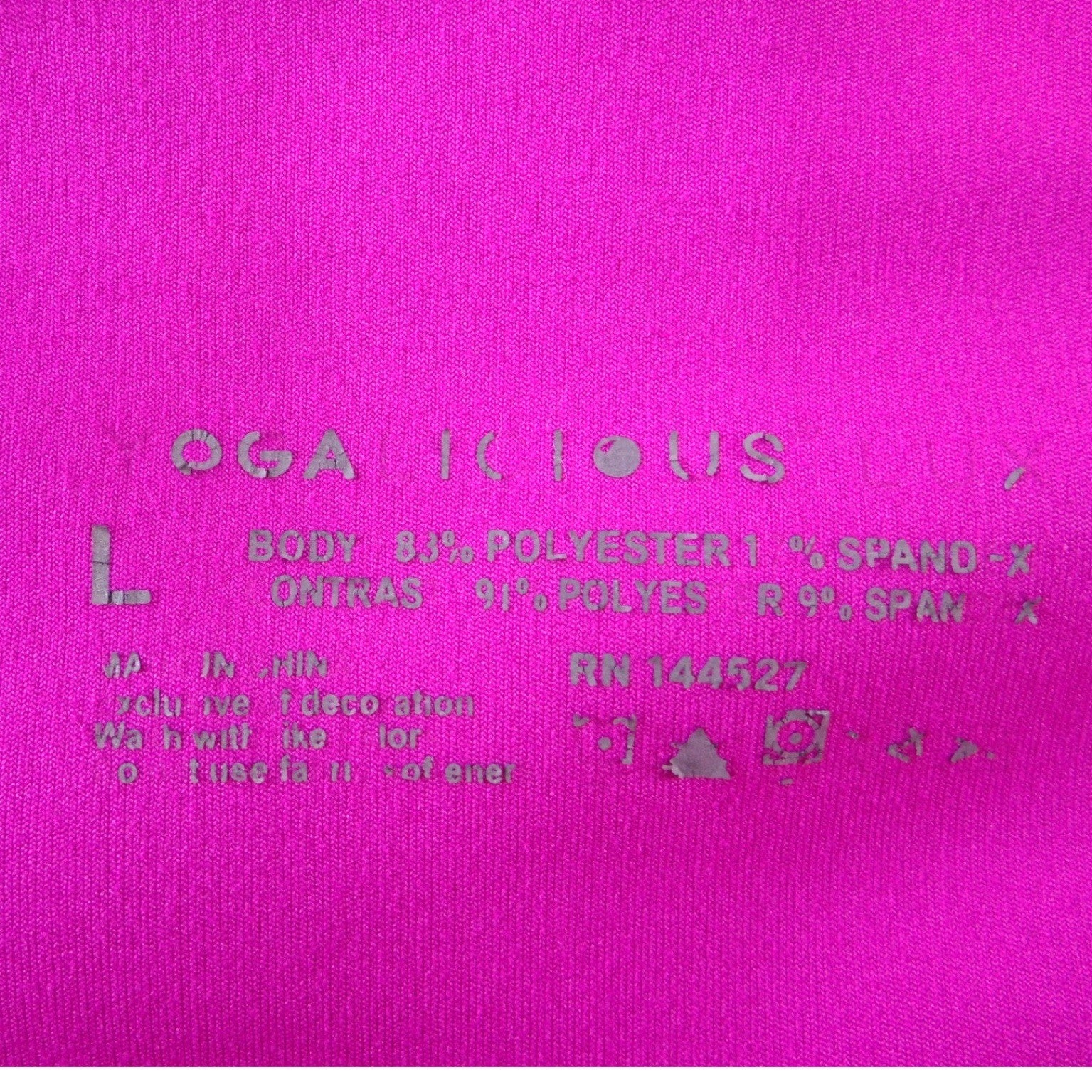 Yogalicious Lux Womens High Waisted Biker Shorts Magenta Pink Size L